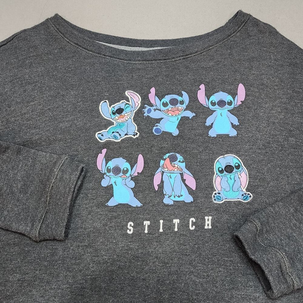 Disney Lilo Stitch Gray Long Sleeve Pullover Women's‎ Sz L